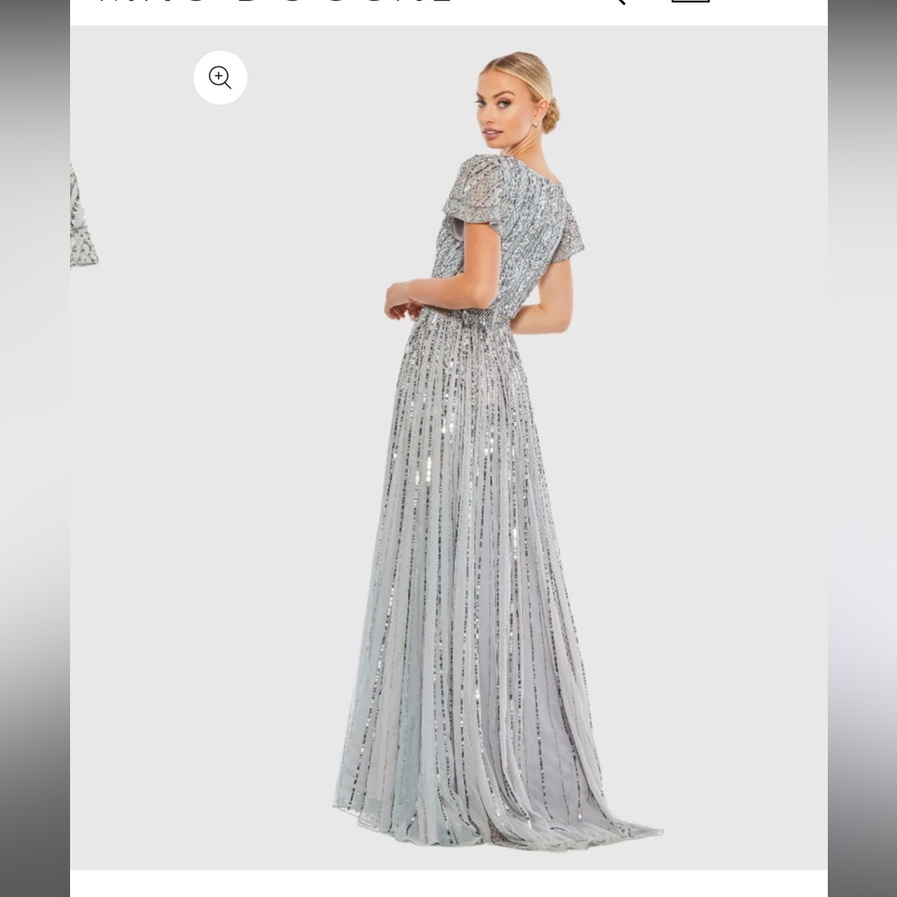 Adrianna Papell Ice Blue Silver Sequined Maxi Dress - Picture 3 of 12